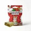 Amnesia Hash CBD Produktverpackung mit 1g Inhalt und gepresstem CBD-Haschisch-Block im Vordergrund
