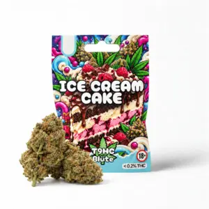 Bunter Druckverschlussbeutel mit 1g Ice Cream Cake T9HC Blüten